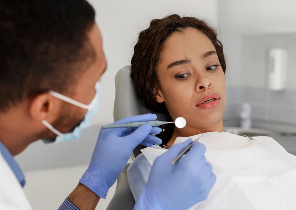 Woman at a dental clinic